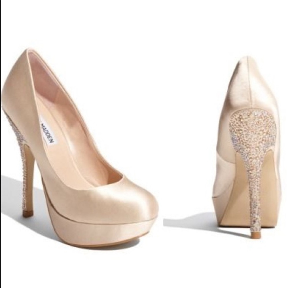 Steve Madden Partyy-R Rhinestone Platform Heels 7